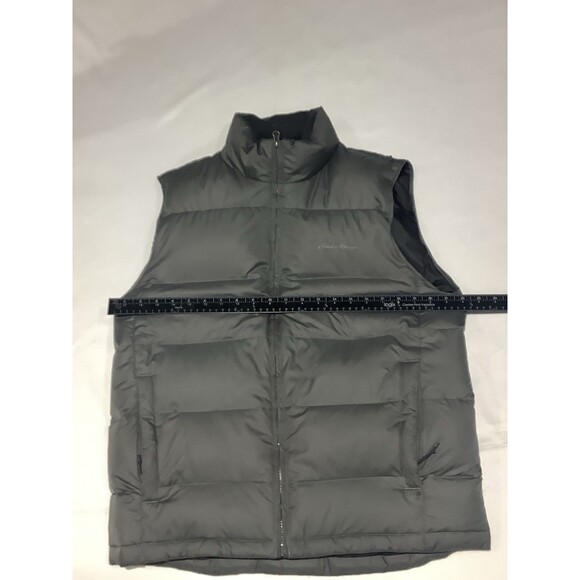 Eddie Bauer EB650 Down Puffer Vest Mens Medium Gray Full Zip Outdoors Ski Casual - Picture 7 of 8